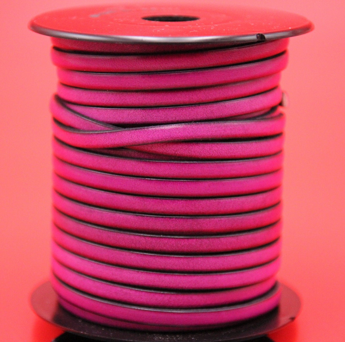MADE in EUROPE 1 yard of 5mm flat leather cord, genuine leather 5mm strip, cyclamen flat leather cord (AR100/05/24)