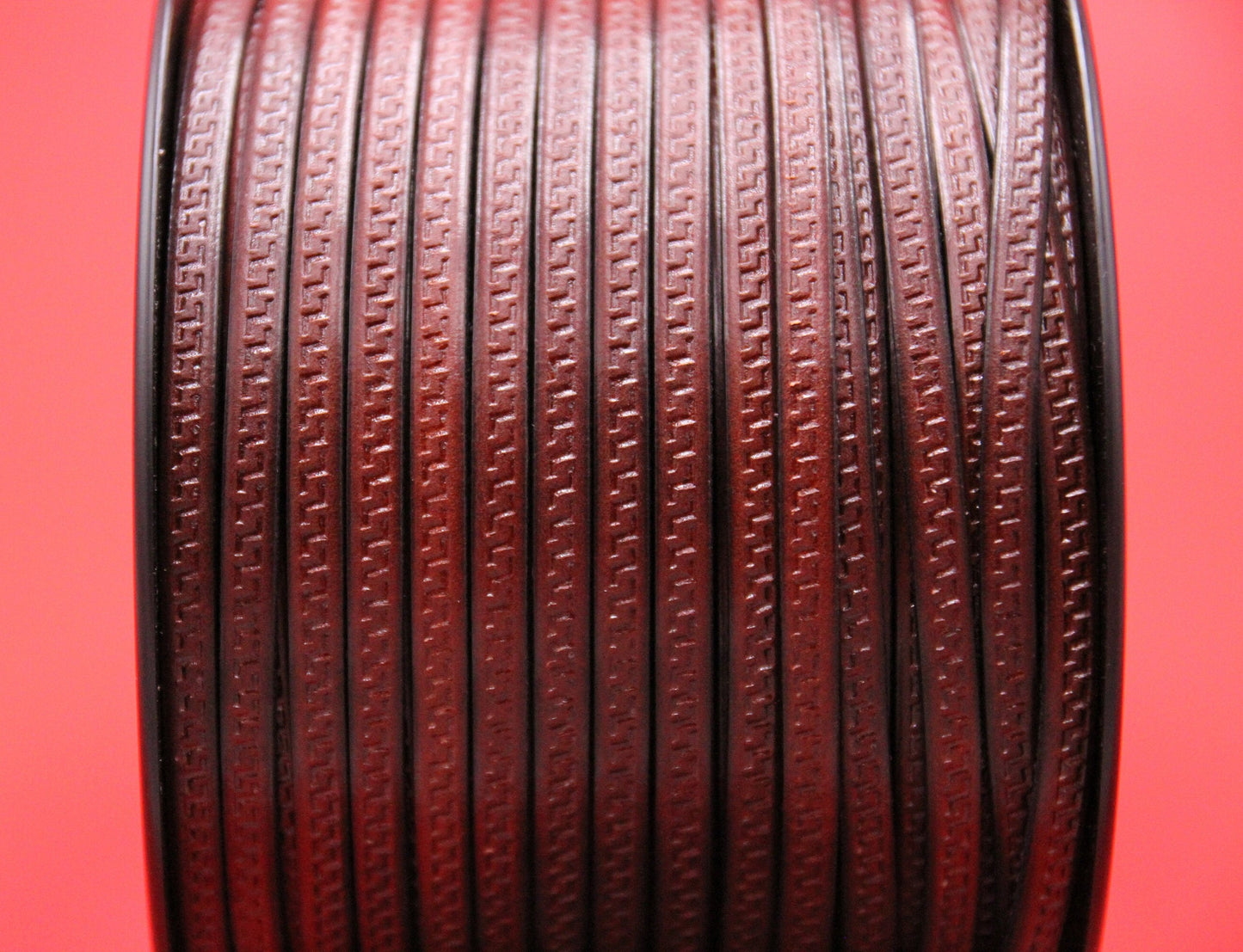 MADE in EUROPE 24'' flat 5mm engraved leather cord, 5mm flat greek key engraved leather cord, 5mm embossed leather cord (AR180/05/08)