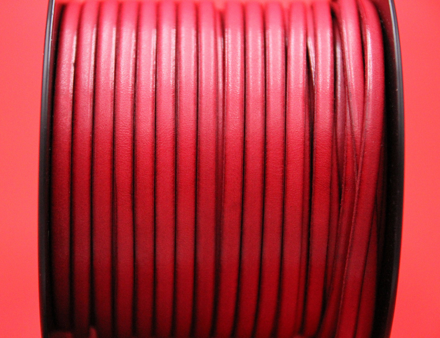MADE in EUROPE 1 yard of 5mm flat leather cord, 5mm ruby red leather cord, flat 5mm real leather cord (AR100/05/26)