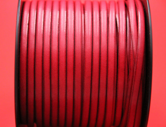 MADE in EUROPE 1 yard of 5mm flat leather cord, 5mm ruby red leather cord, flat 5mm real leather cord (AR100/05/26)