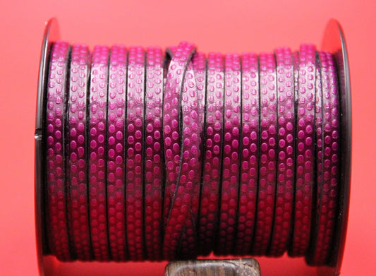 MADE in EUROPE 24'' magenta 5mm leather cord, 5mm embossed leather cord, 5mm embossed leather cord (AR110/05/24)
