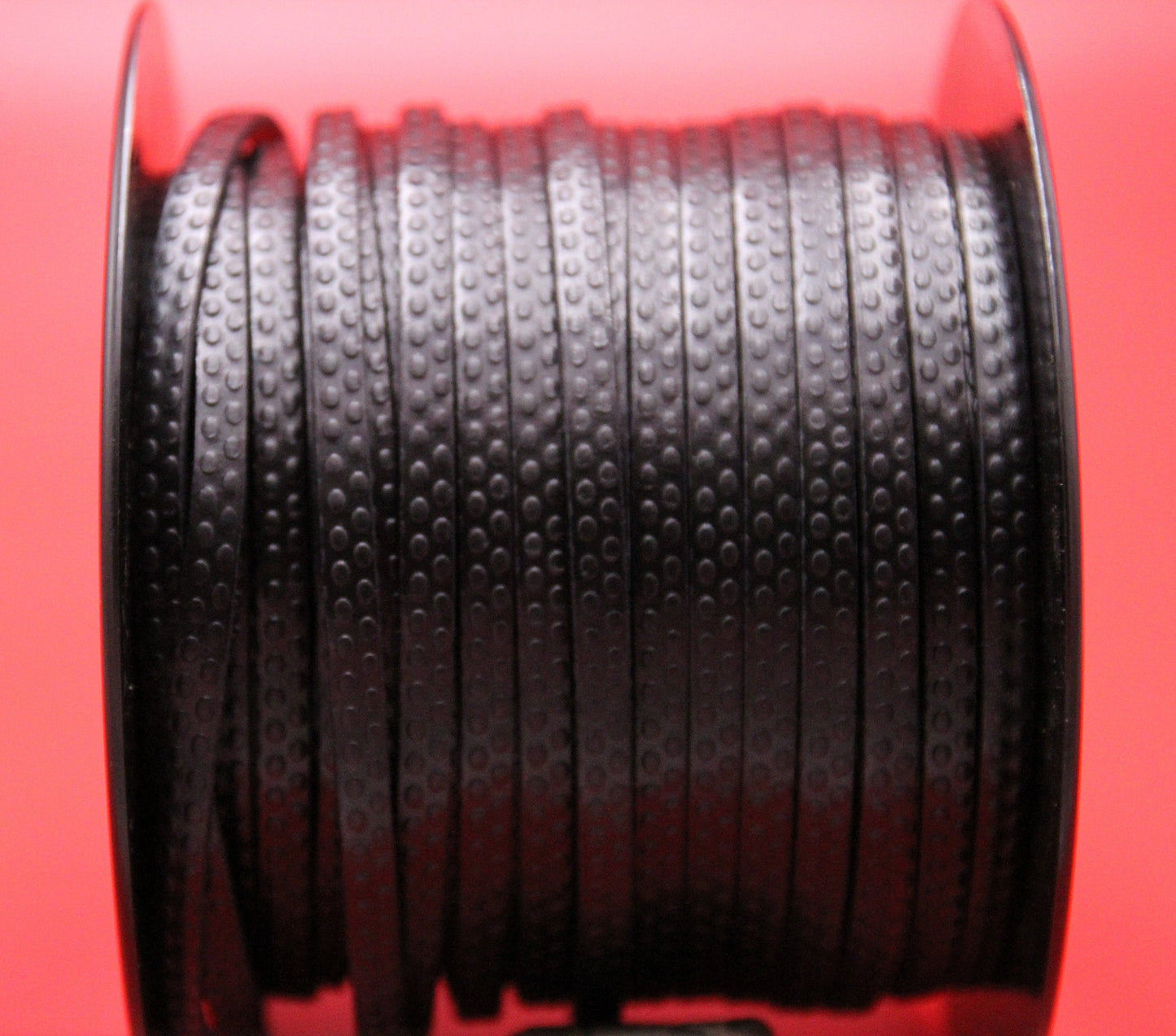 MADE in EUROPE 24'' flat 5mm engraved leather cord, 5mm black leather cord, 5mm embossed leather cord (AR110/05/34)