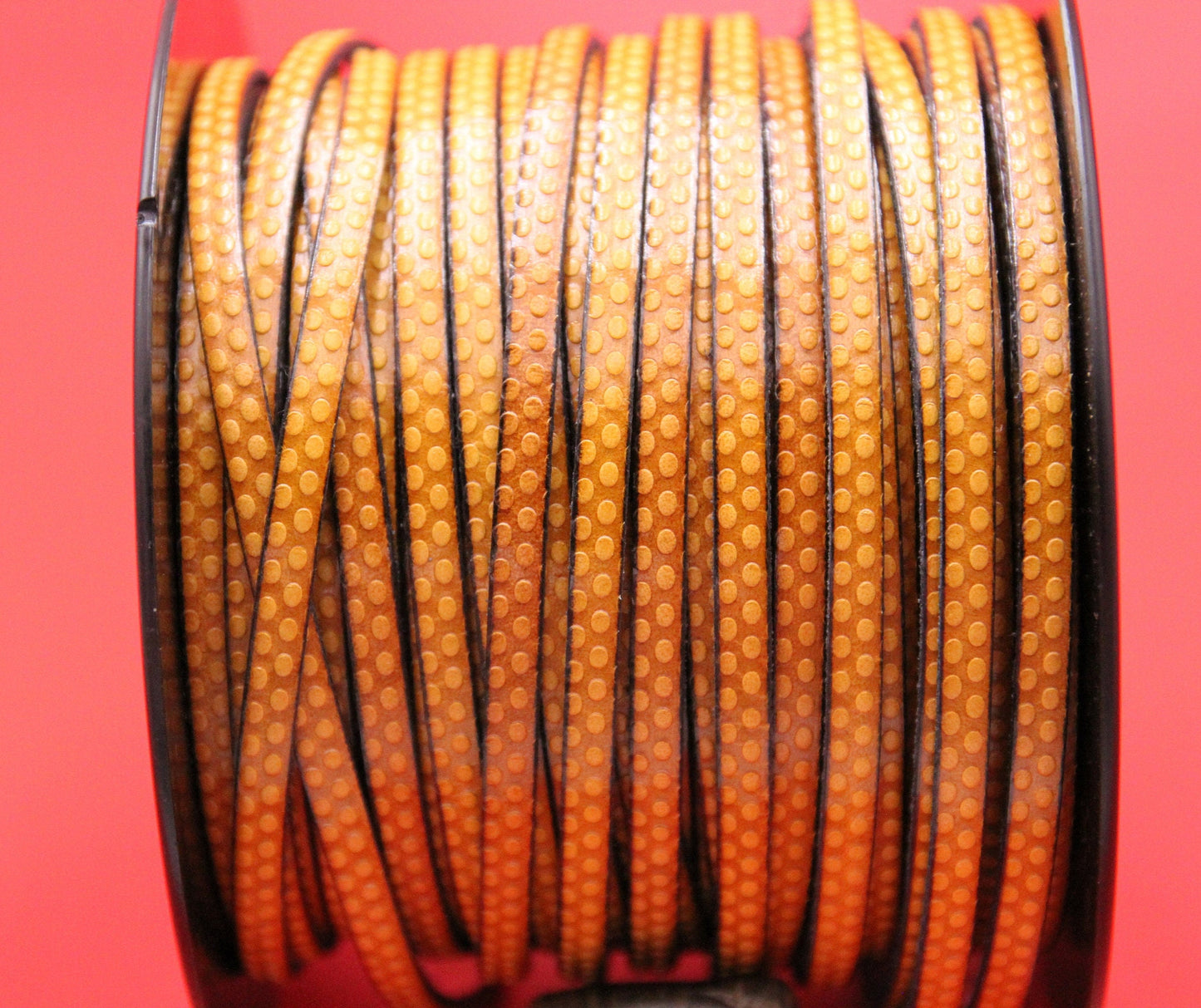 MADE in EUROPE 24'' flat 5mm embossed leather cord, 5mm yellow leather cord, 5mm embossed leather cord (AR110/05/02)