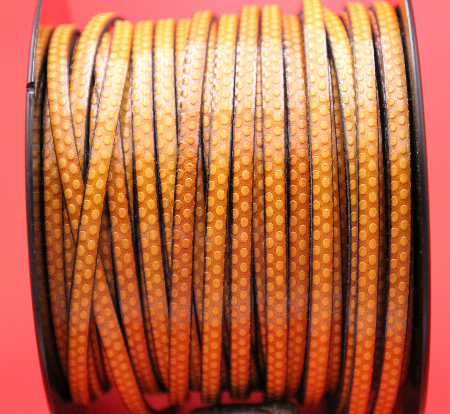 MADE in EUROPE 24'' flat 5mm embossed leather cord, 5mm yellow leather cord, 5mm embossed leather cord (AR110/05/02)
