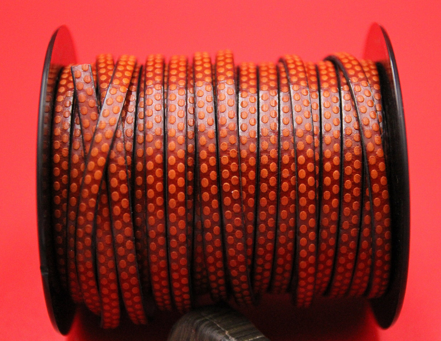 MADE in EUROPE 24'' flat 5mm engraved leather cord, 5mm flat leather cord, 5mm embossed leather cord (AR110/05/05)