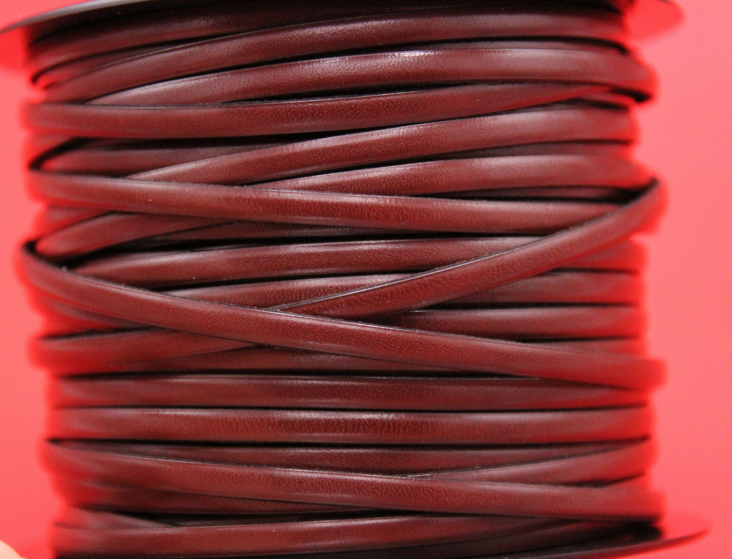 MADE in EUROPE 1 yard of 5mm brown flat leather cord, 5mm genuine leather cord, flat 5mm real leather cord (AR100/05/08)