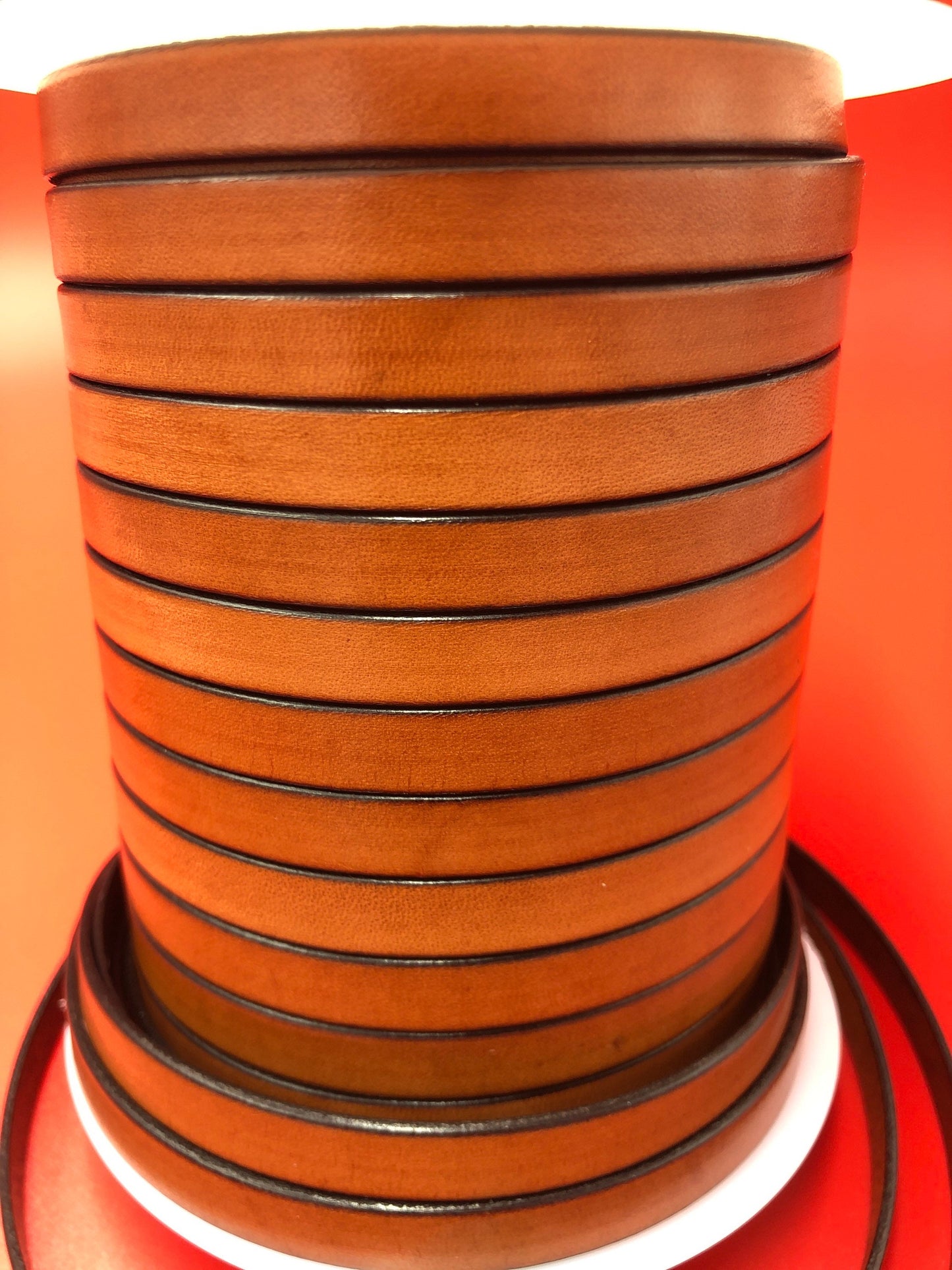 MADE in EUROPE 24" flat leather cord, 10mm leather cord, genuine leather cord(221/10/26)