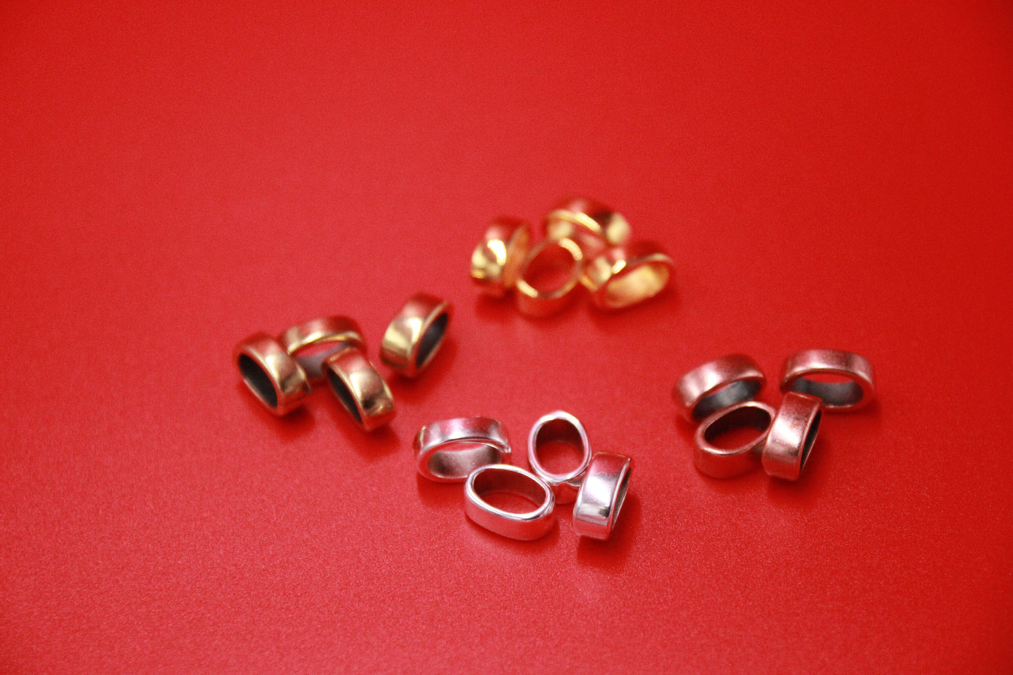 LS0060>>MADE IN EUROPE 4 zamak ring sliders, licorice ring sliders, 10x6mm slider rings,NG0743 Qty4