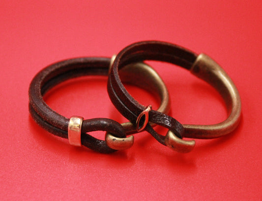 B0097>> zamak half bracelet with slider, brass color half bracelet for flat or round cord by choice