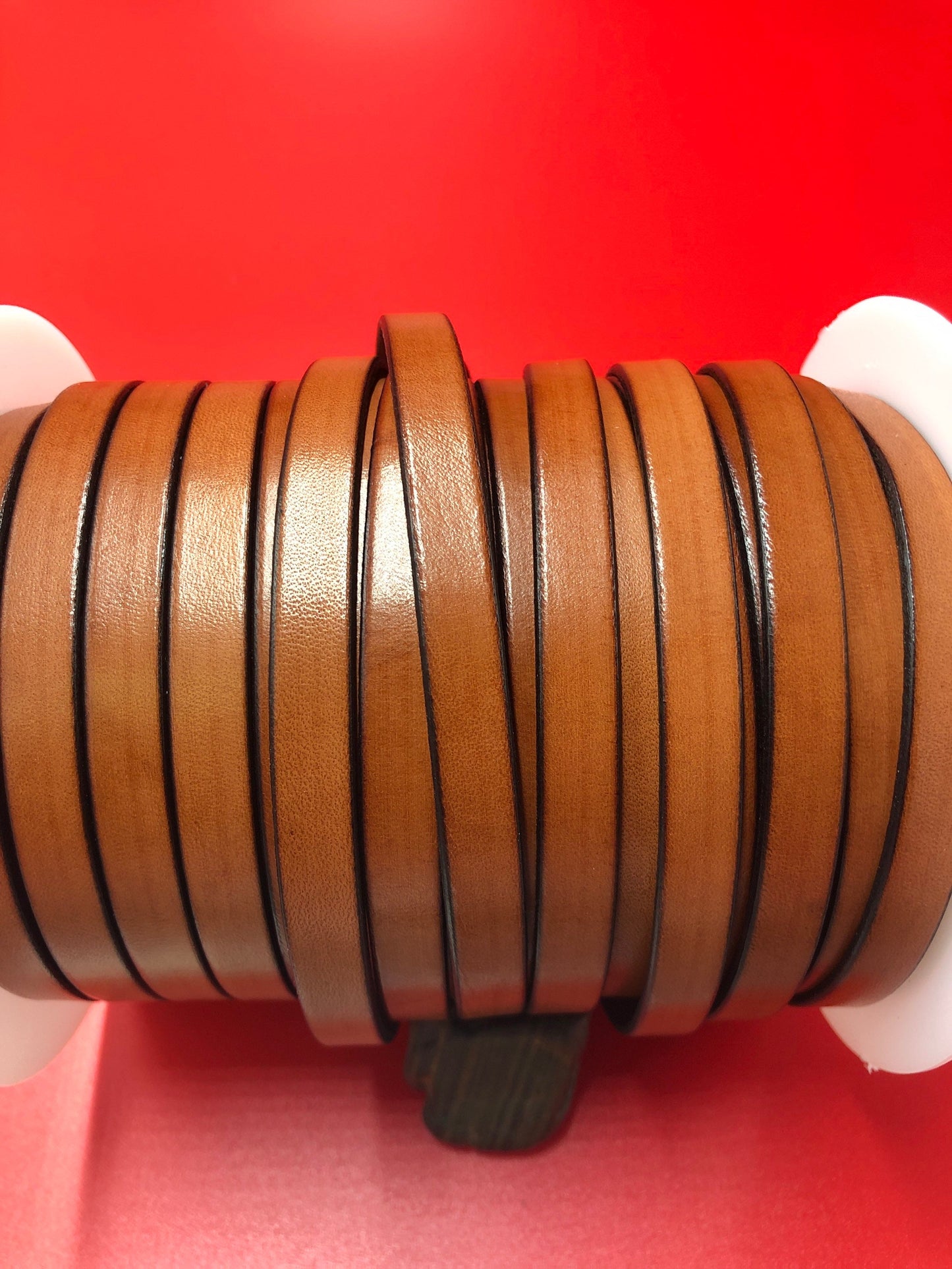 MADE in EUROPE 24" flat leather cord, 10mm leather cord, genuine leather cord(221/10/26)