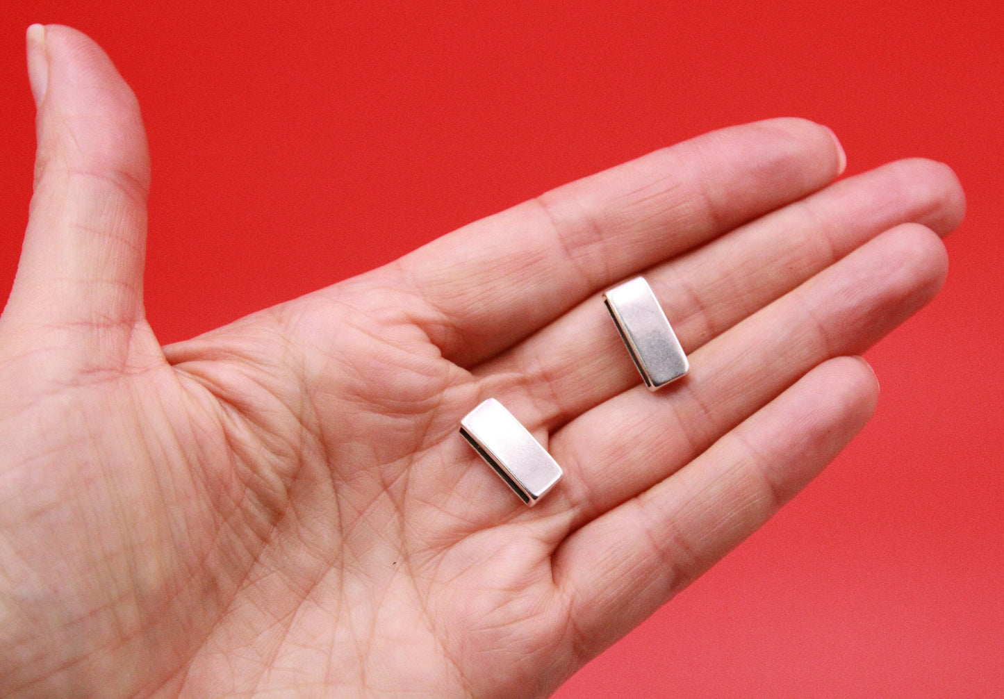 FS0529>>MADE in EUROPE zamak 2 slider bars, 15mm slider bars, 15mm silver sliders (PF11483) qty2