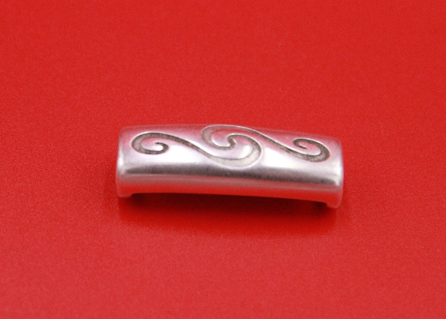 LS0092>>MADE IN EUROPE zamak engraved tube slider, 10x6mm slider tube Qty1