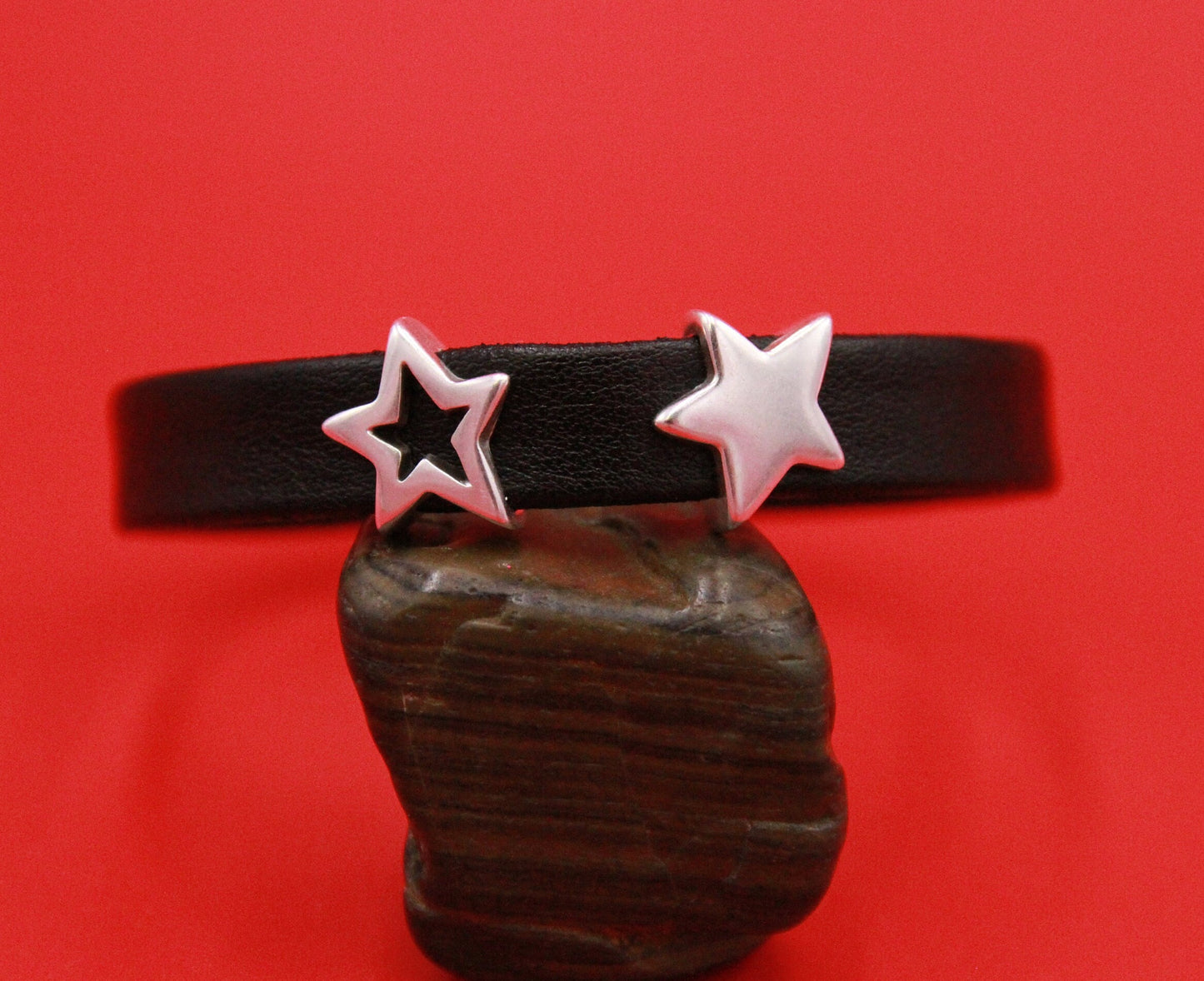 FS0526>>MADE in EUROPE zamak star sliders, 10mm flat cord star slider, 10mm leather cord slider, Qty2