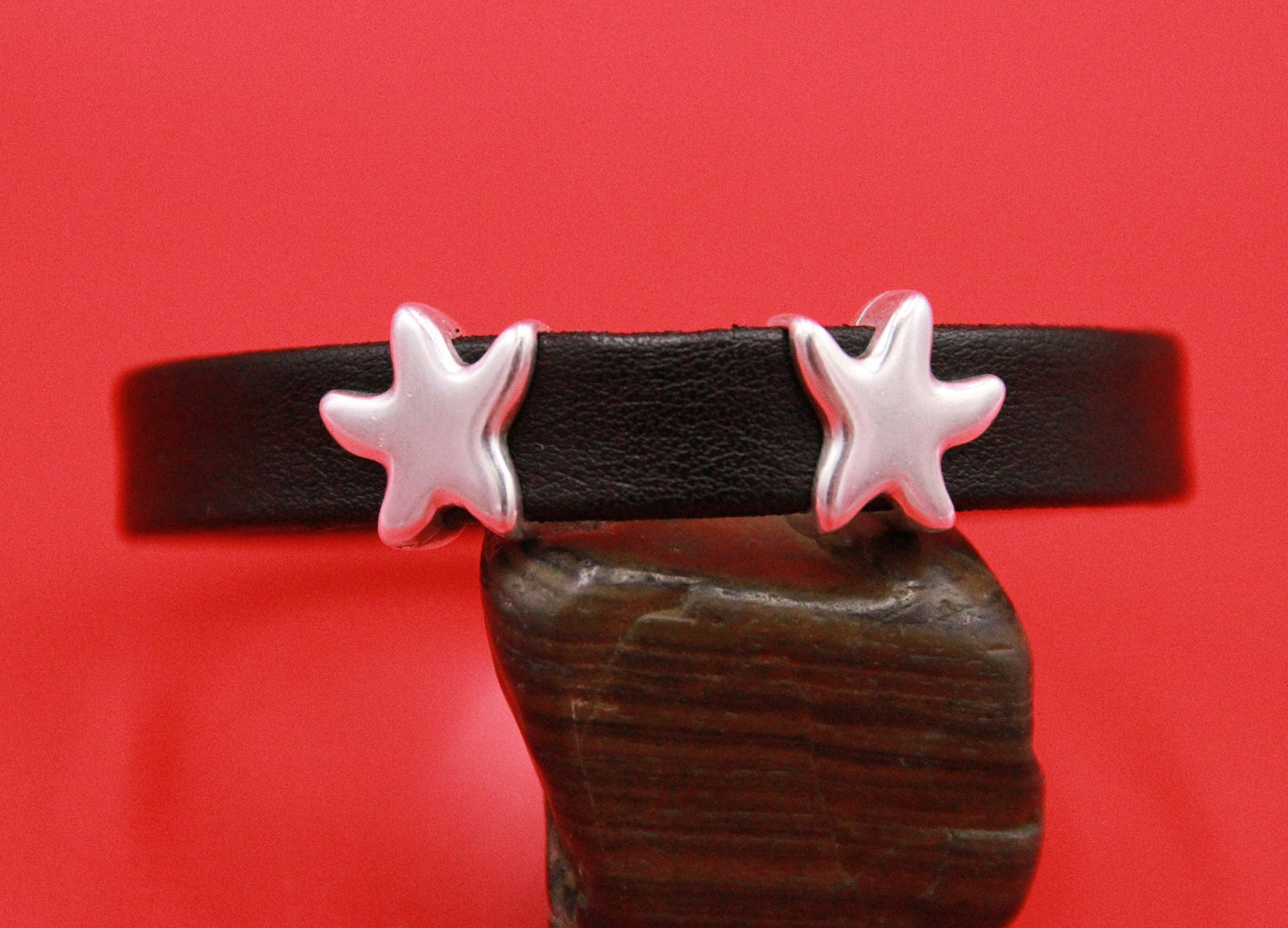 FS0527>>MADE in EUROPE zamak star sliders, 10mm flat cord star slider, 10mm leather cord slider, Qty2