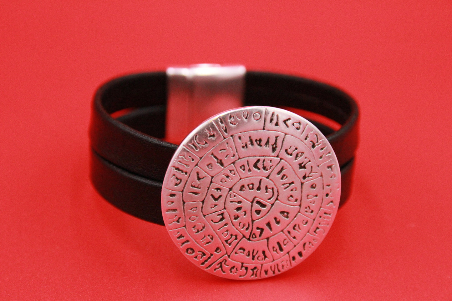 FS0528>>MADE IN EUROPE zamak Phaistos disk slider, greek Phaistos disk slider, Qty1