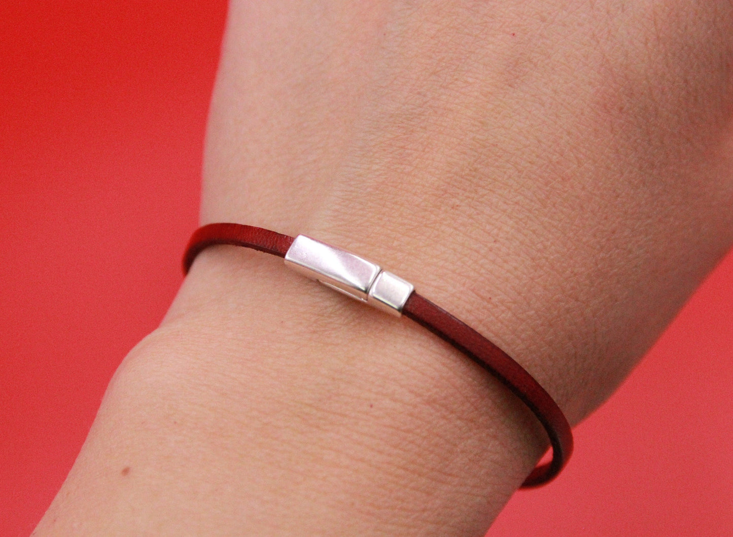 FC0377>>MADE in EUROPE 3mm flat cord clasp, zamak clasp, 3mm flat cord clasp Qty1