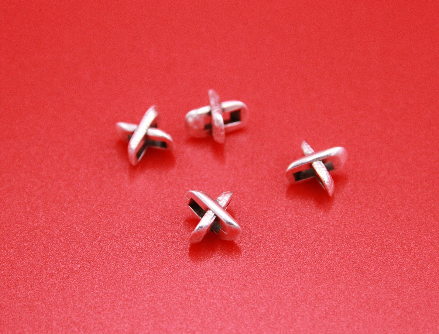 FS0534>>MADE in EUROPE 4 zamak  X sliders, 5mm X sliders, 5mm cord sliders, 5mm flat cord slider Qty4