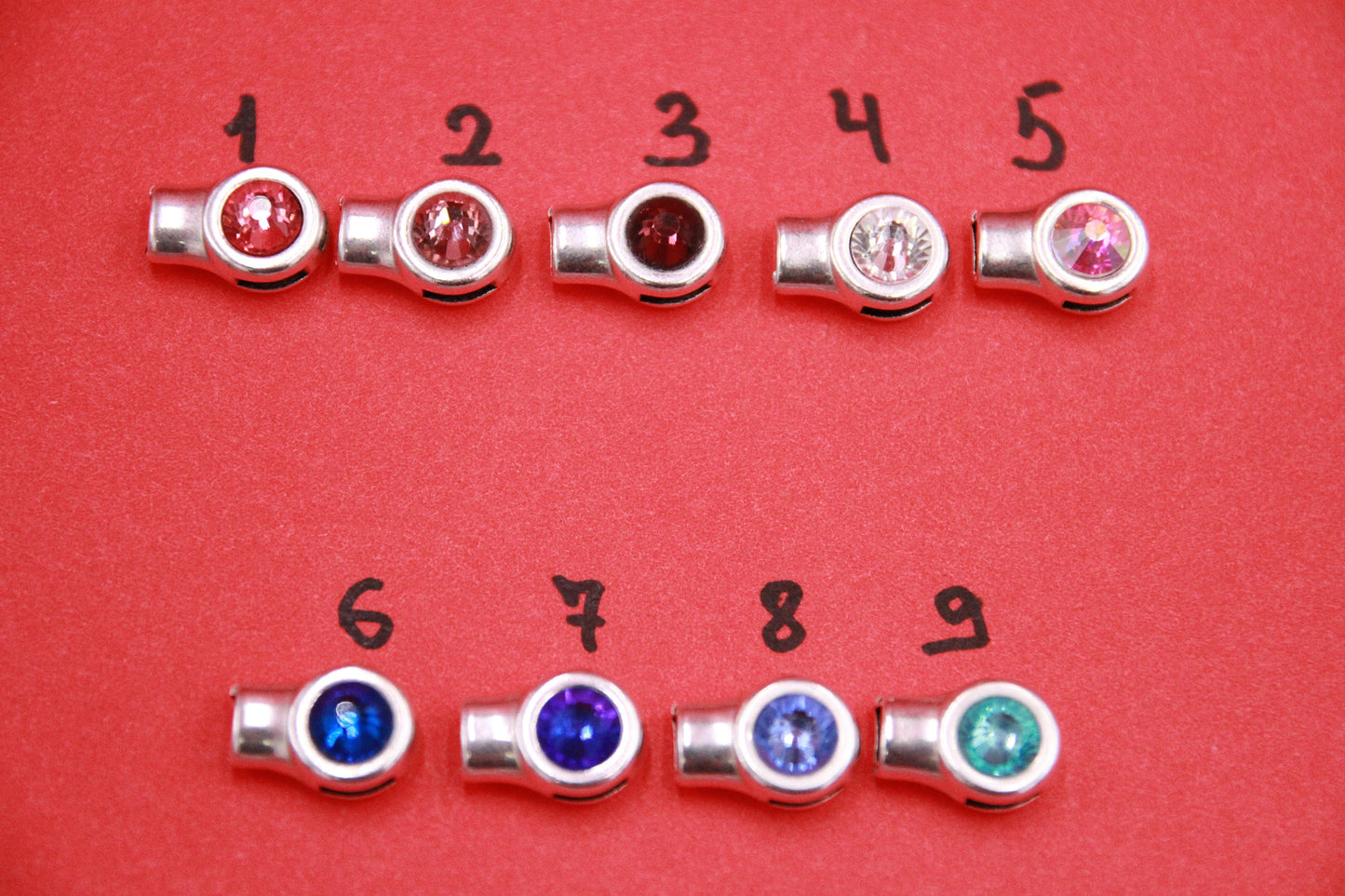 FC0378>> MADE in EU 5mm flat hook clasp with Swarovski crystal, 5mm flat cord clasp (NG2334)