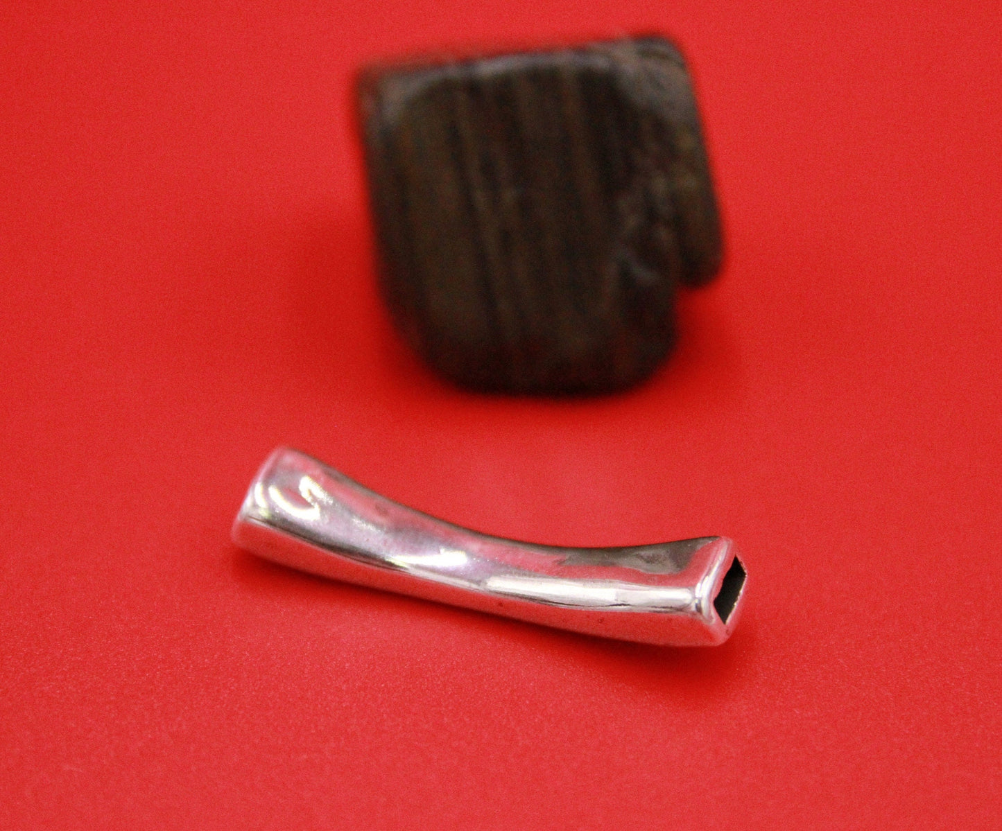 C0160>>MADE in EUROPE  flat cord zamak connector, 6mm cord connector, 6mm cord hammered connector Qty1