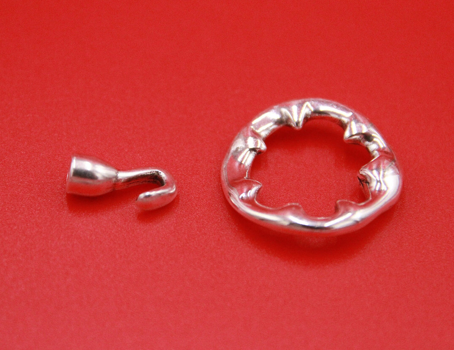 FC0381>>MADE in EUROPE zamak round circle toggle clasp for bracelet, toggle clasp for bracelet, qty1