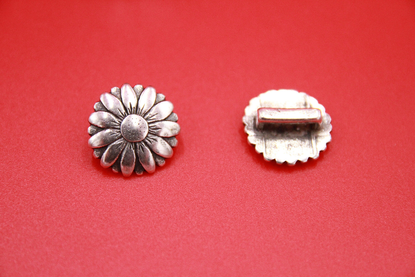 FS0539>>MADE IN EUROPE 2 zamak flower sliders for 10mm flat cord, 10mm flat cord slider, Qty2