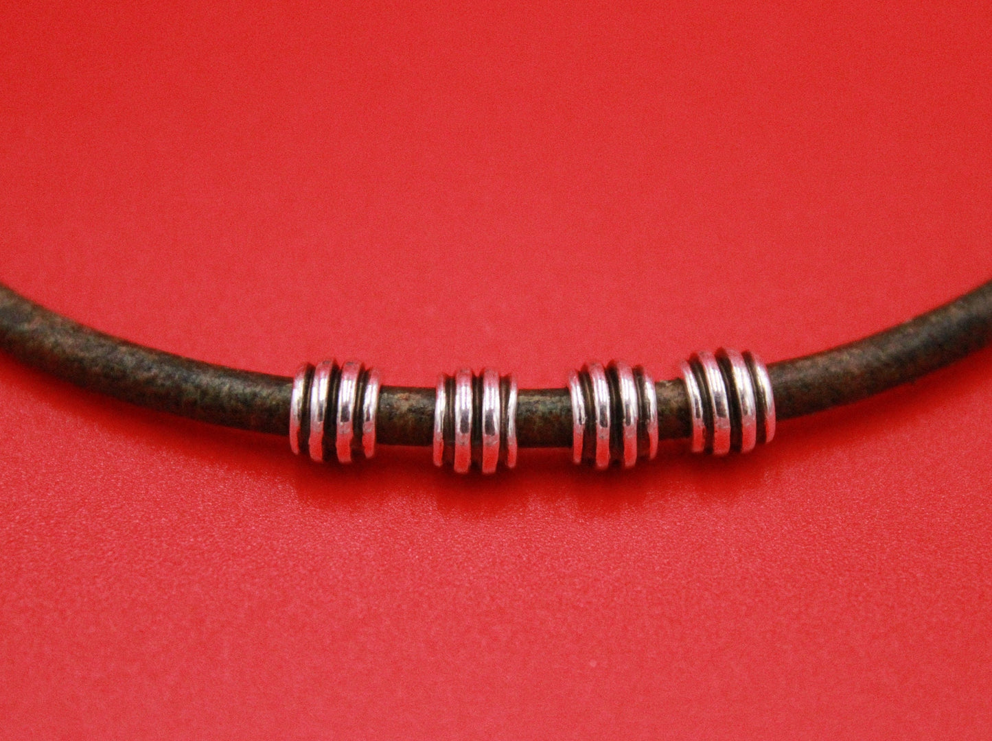 RS0165>>MADE in EUROPE 4 zamak beads, zamak round cord sliders, 4mm cord sliders, 4mm round cord slider beads, Qty4