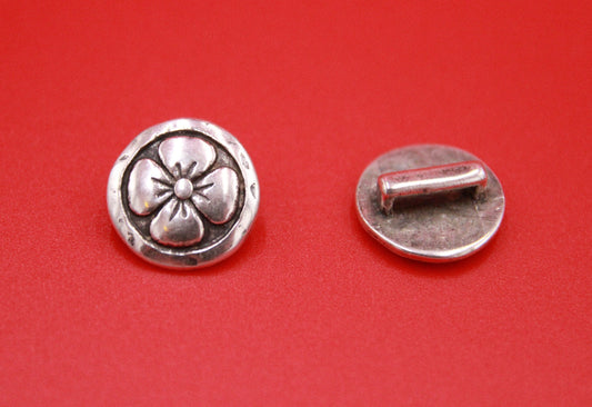 FS0546>>MADE in EUROPE 2 zamak round sliders, 10mm flat cord slider, 10mm leather cord flower slider, (Qty2)
