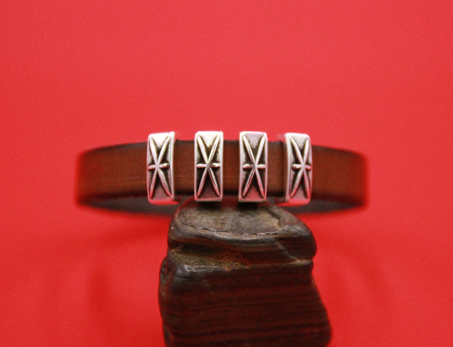 FS0547>>MADE in EUROPE 4 zamak sliders, 10mm flat cord slider bars, 10mm leather cord sliders, zamak sliders Qty4