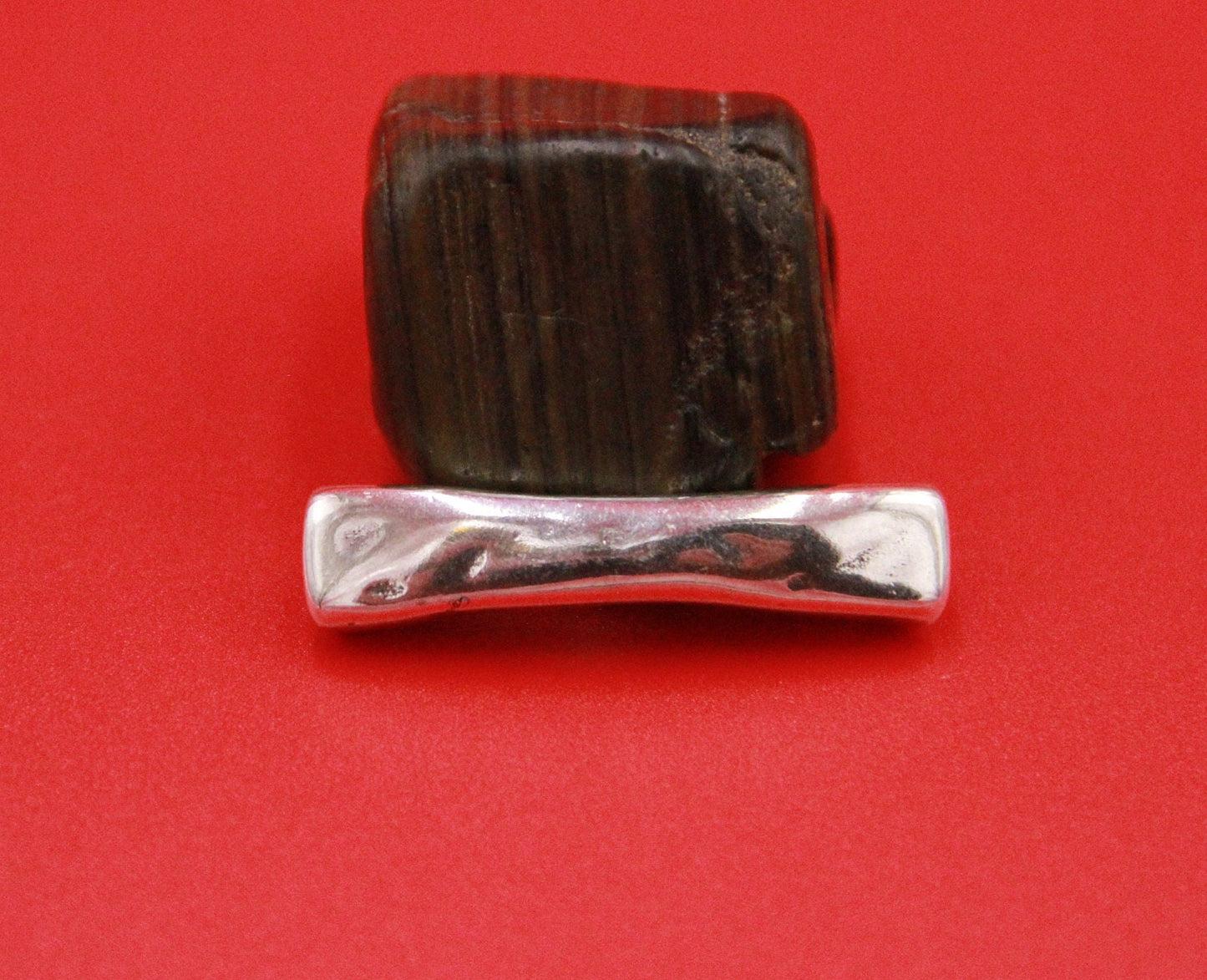 C0160>>MADE in EUROPE  flat cord zamak connector, 6mm cord connector, 6mm cord hammered connector Qty1