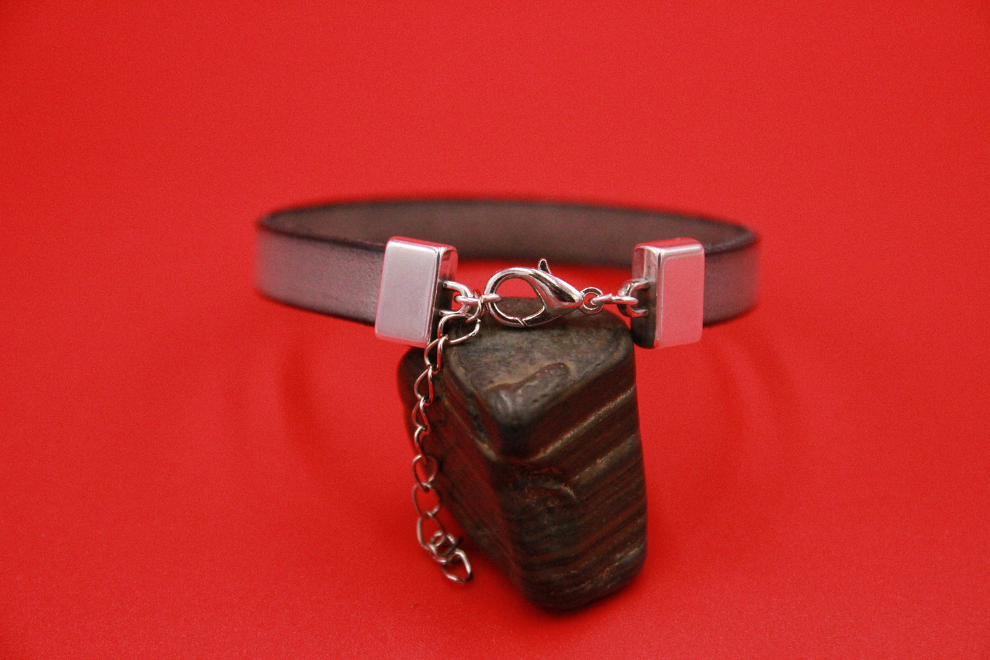 FC0383>>MADE in EUROPE zamak flat clasp with extension chain, 10mm flat cord zamak clasp with lobster hook , Qty1