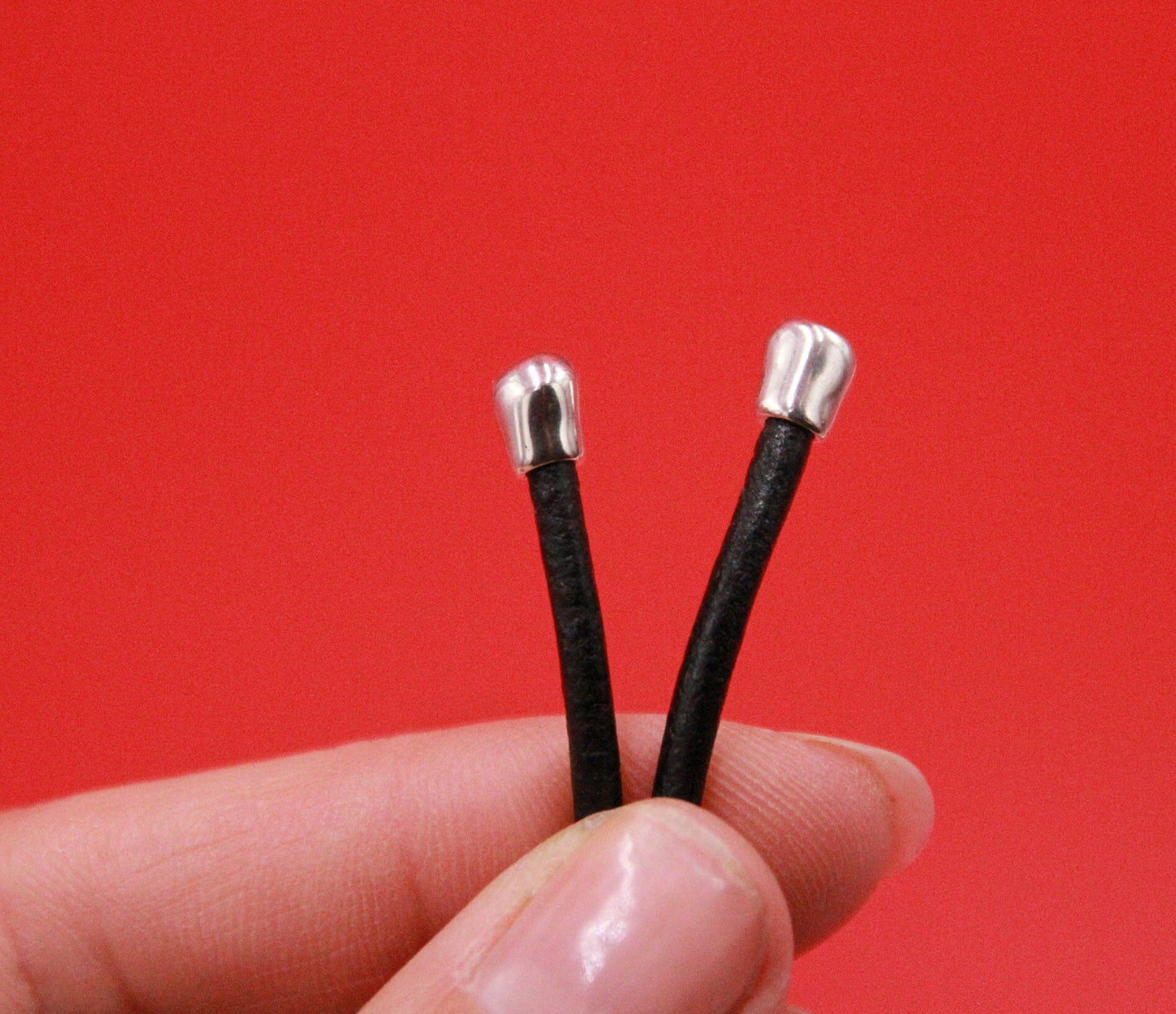 6/4 MADE in EUROPE 2.5mm cord end caps, 2.5mm round cord end caps Qty10