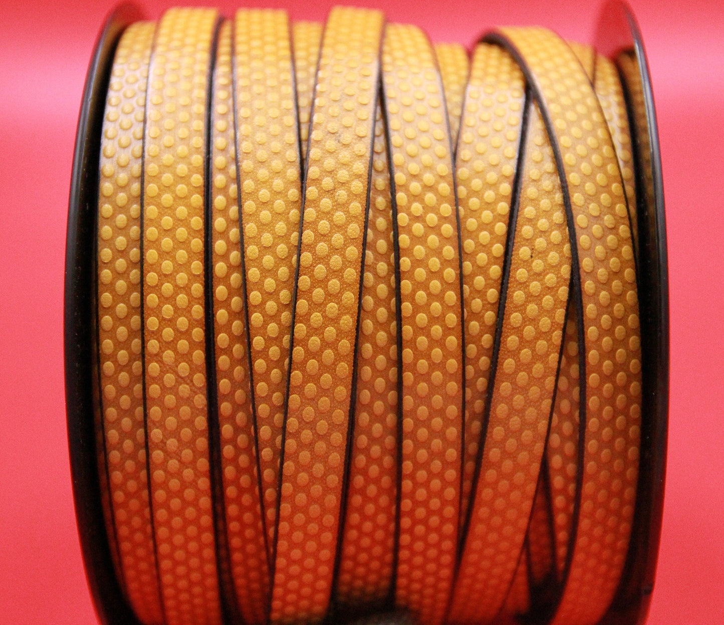 MADE in EUROPE 24" flat leather cord, embossed 10mm yellow leather cord, engraved leather cord (AR110/10/31)