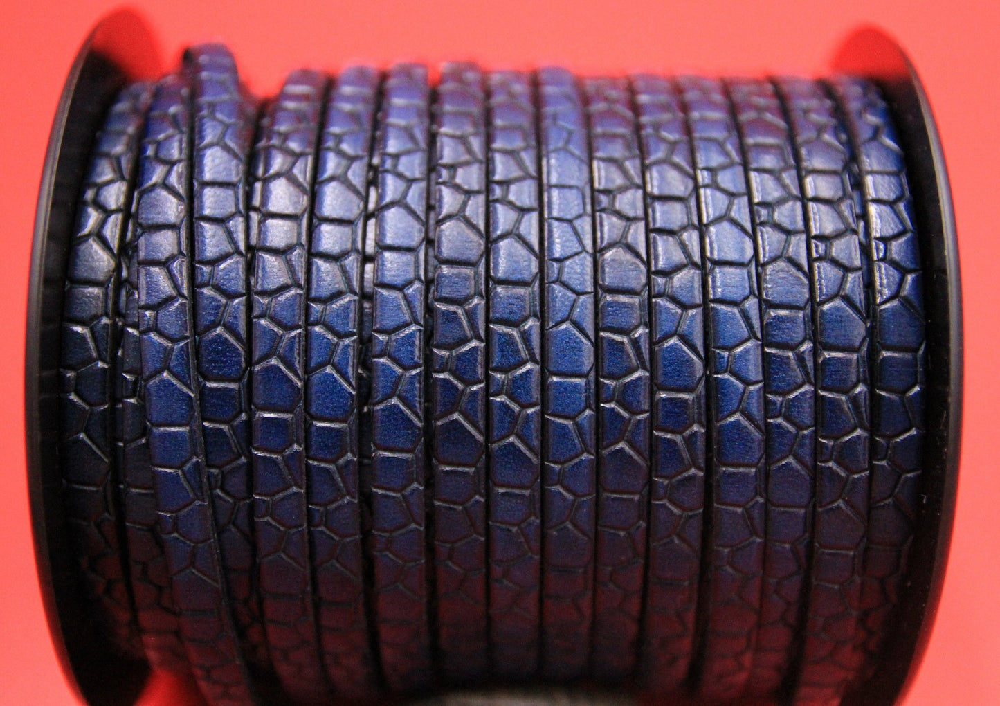 MADE in EUROPE 24'' flat 5mm embossed leather cord, 5mm flat crocodile skin embossed leather cord, (AR250/05/21)