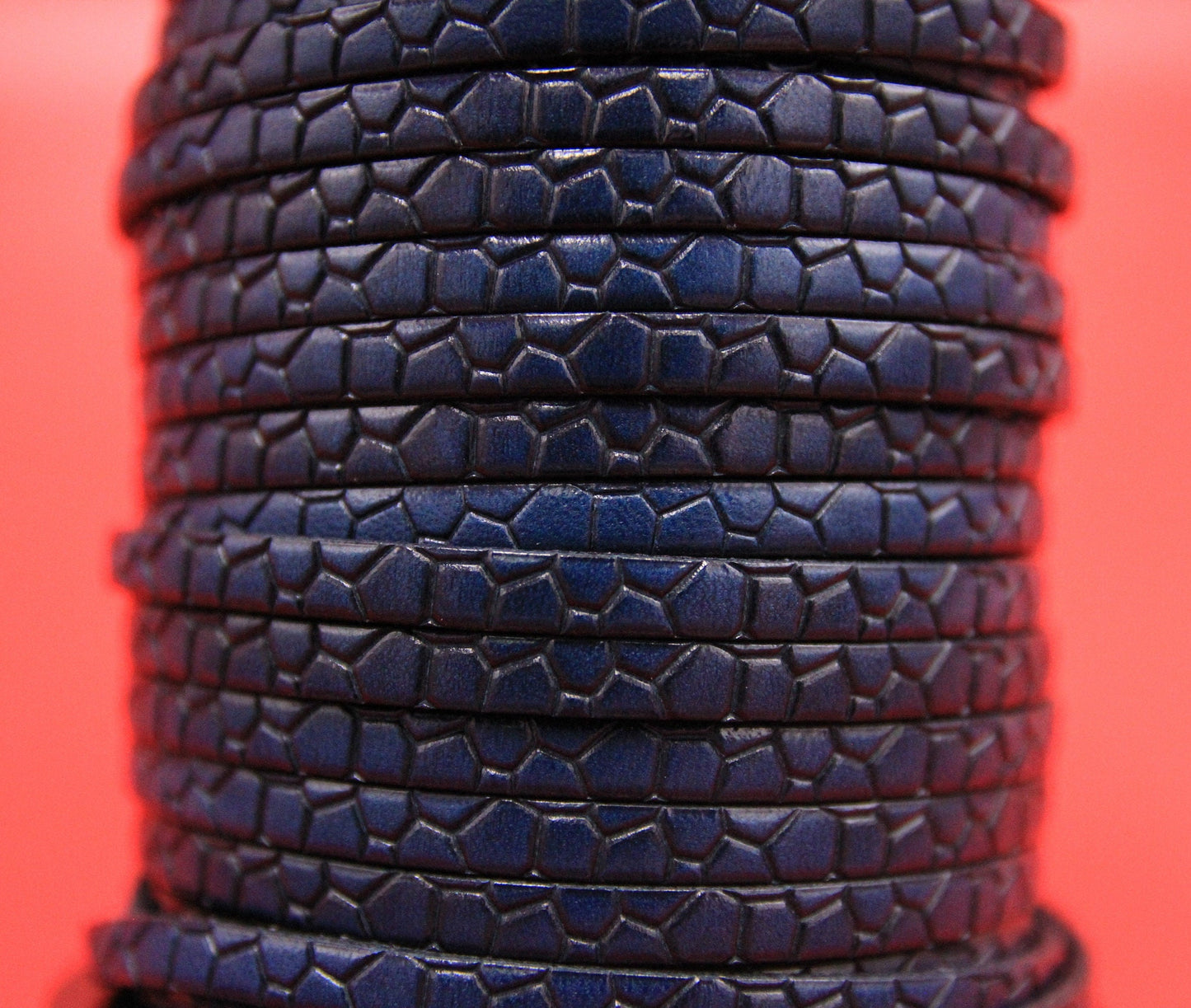 MADE in EUROPE 24'' flat 5mm embossed leather cord, 5mm flat crocodile skin embossed leather cord, (AR250/05/21)
