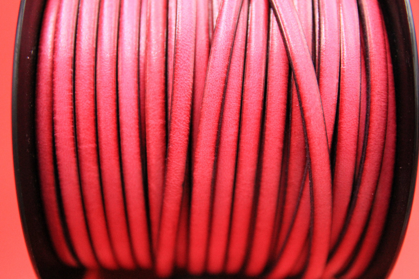 MADE in EUROPE 1 yard of 5mm flat leather cord, genuine leather 5mm strip, hot pink flat leather cord (AR100/05/25)