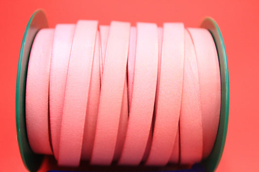MADE in EUROPE 24" flat leather cord, 10mm leather cord, baby pink leather cord (MARF10babypink)