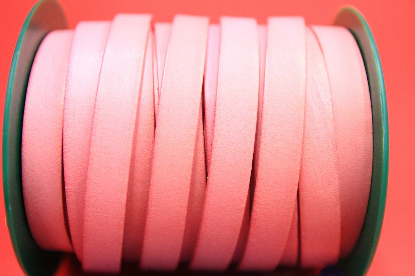 MADE in EUROPE 24" flat leather cord, 10mm leather cord, baby pink leather cord (MARF10babypink)