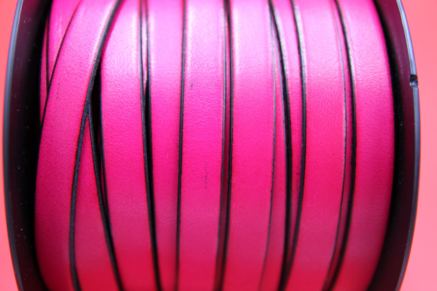 MADE in EUROPE 24" flat leather cord, 10mm leather cord, fuchsia leather cord (MARF10FUCSIA)