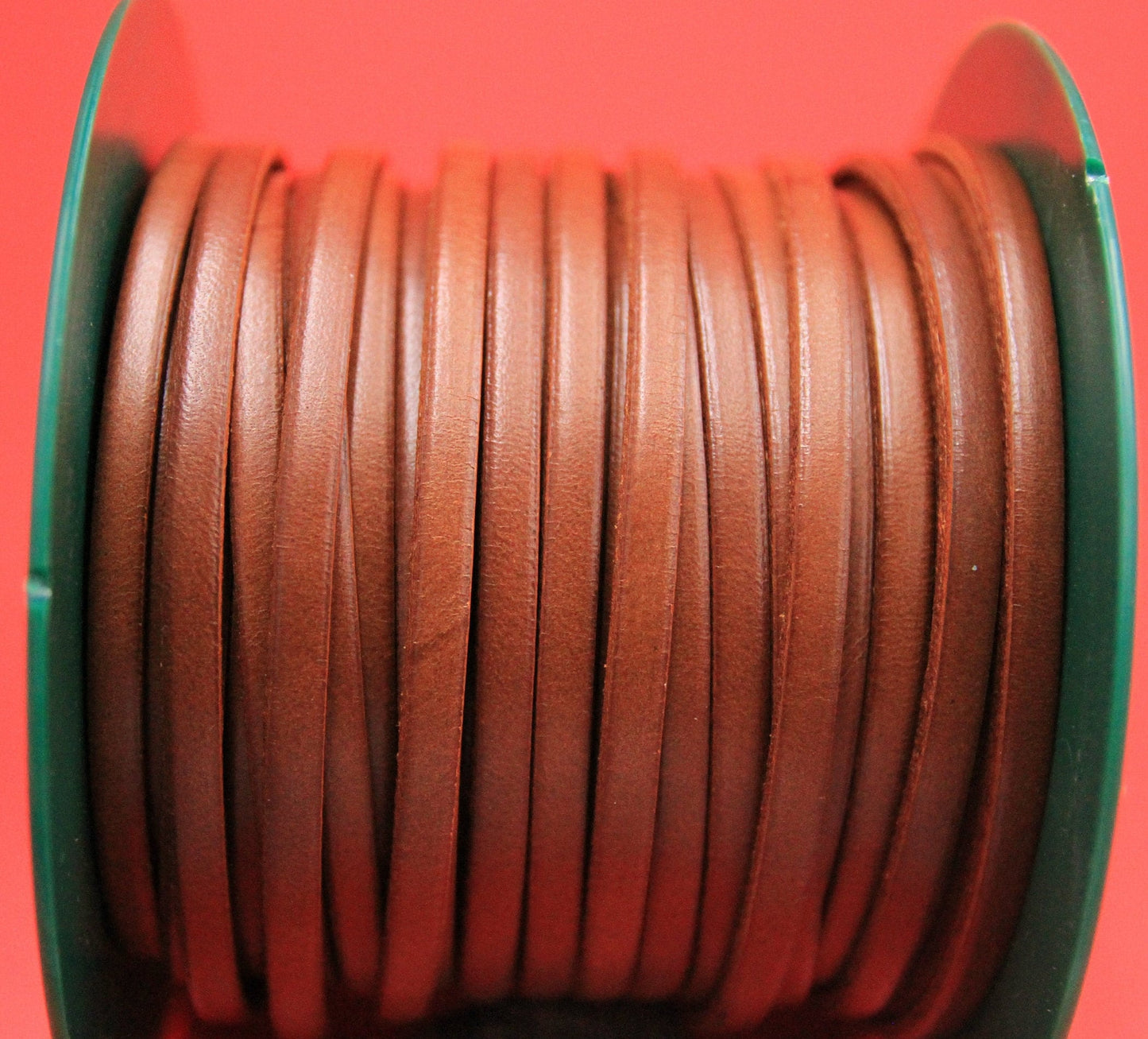 MADE in EUROPE 1 yard of 5mm flat leather cord, genuine leather 5mm strip, tobacco brown flat leather cord (AR100/05/06)