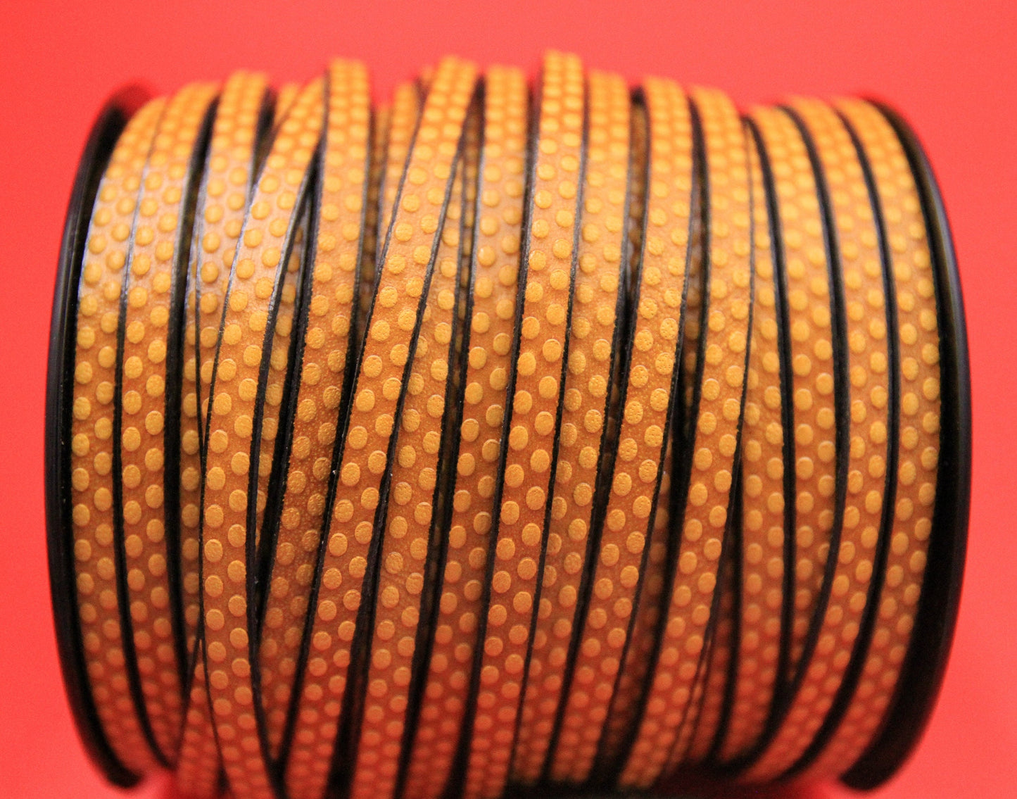 MADE in EUROPE 24'' flat 5mm embossed leather cord, 5mm yellow leather cord, 5mm embossed leather cord (AR110/05/31)