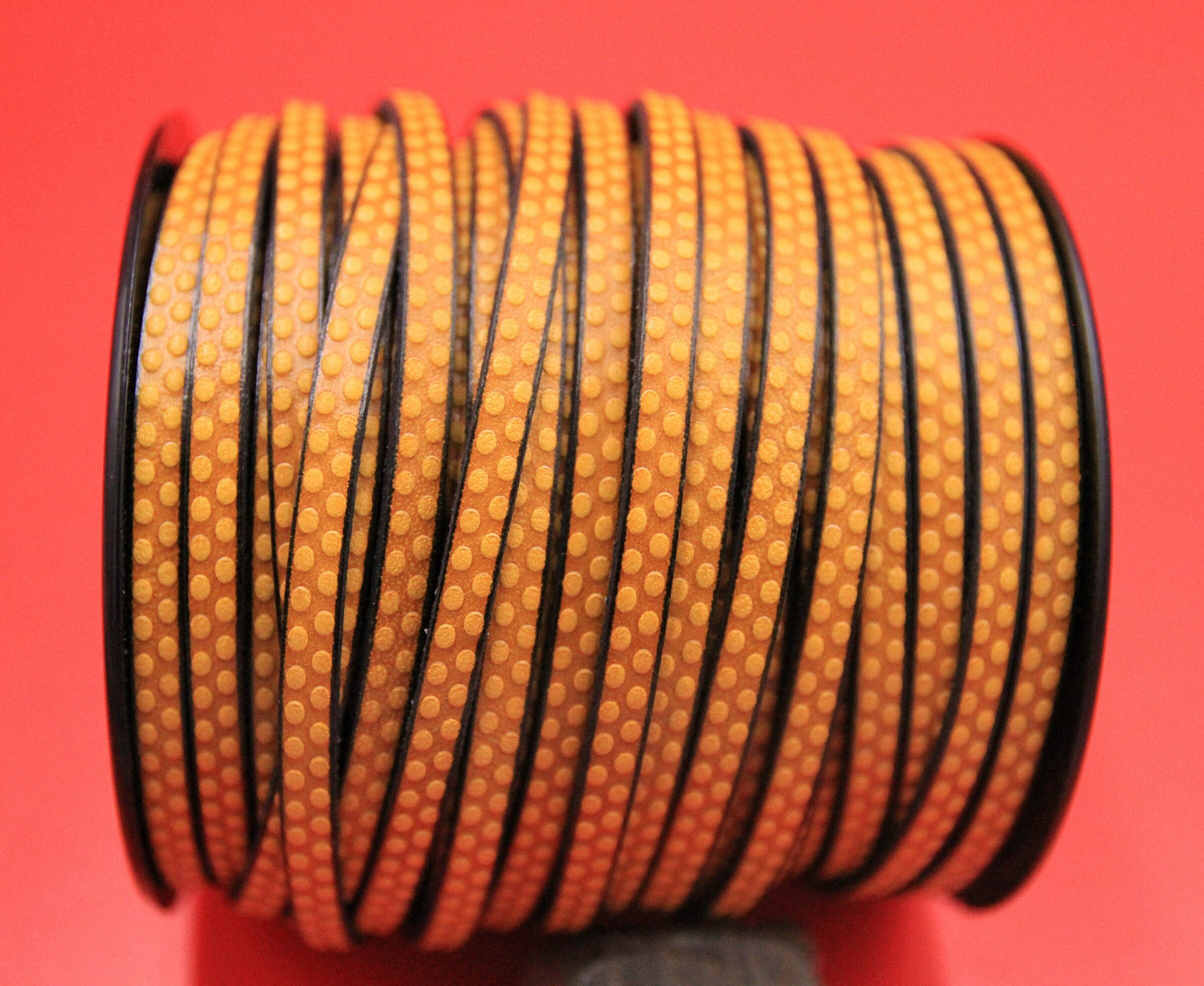 MADE in EUROPE 24'' flat 5mm embossed leather cord, 5mm yellow leather cord, 5mm embossed leather cord (AR110/05/31)