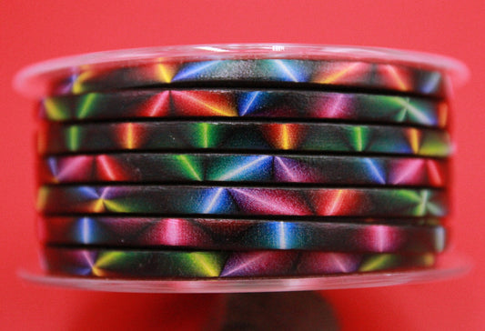 MADE in EUROPE 24'' multi color leather cord, 5mm flat leather cord, 5mm flat leather cord (Neon5)
