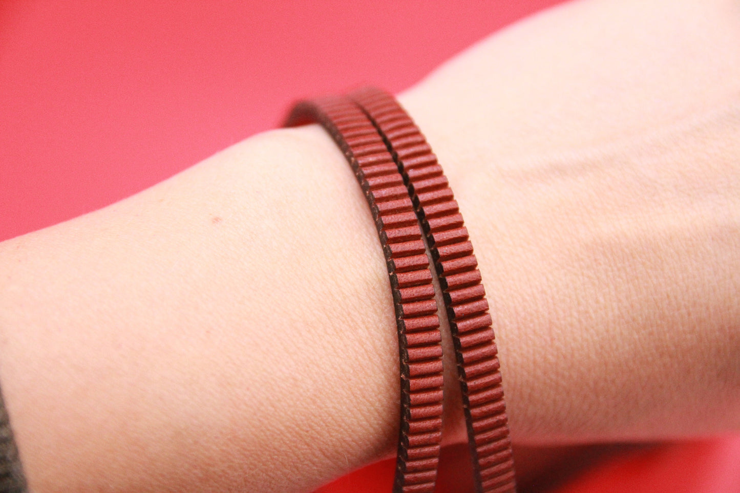 MADE in EUROPE 24'' flat 5mm engraved leather cord, 5mm flat leather cord, 5mm embossed leather cord(blades5)