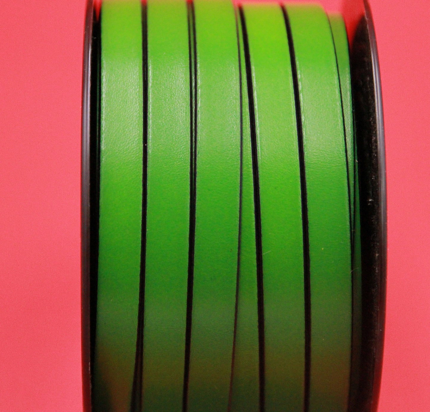 MADE in EUROPE 24" of 10mm flat leather cord, genuine green leather 10mm strip, flat green leather cord