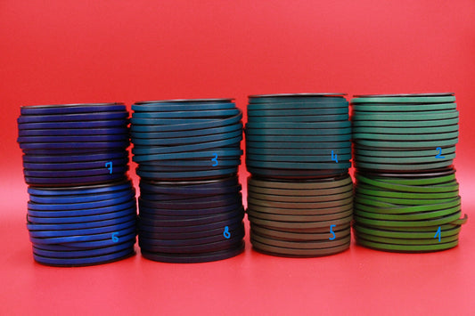 MADE in EUROPE 1 yard of 5mm flat leather cord, genuine leather 5mm strip, flat leather cord TCP5