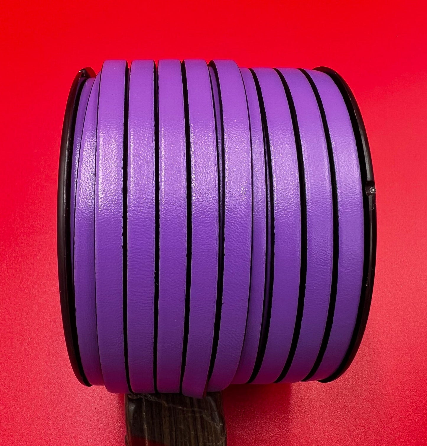 MADE in EUROPE 1 yard of 6mm flat leather cord, genuine leather 6mm strip, 6mm leather cord TCP6