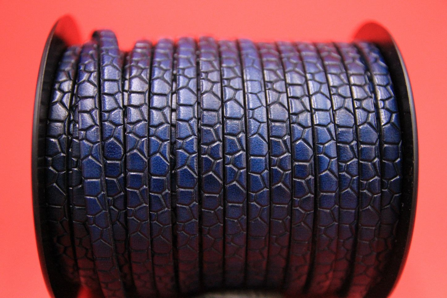 MADE in EUROPE 24'' flat 5mm embossed leather cord, 5mm flat crocodile skin embossed leather cord, (AR250/05/21)