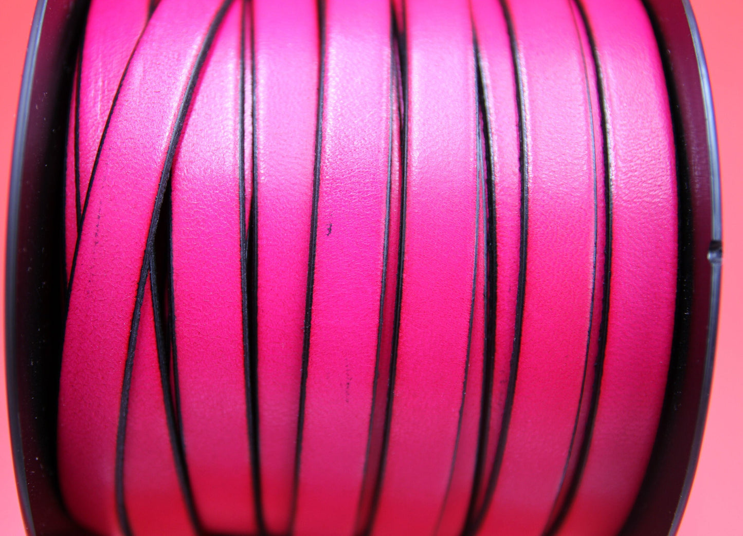 MADE in EUROPE 24" flat leather cord, 10mm leather cord, fuchsia leather cord (MARF10FUCSIA)