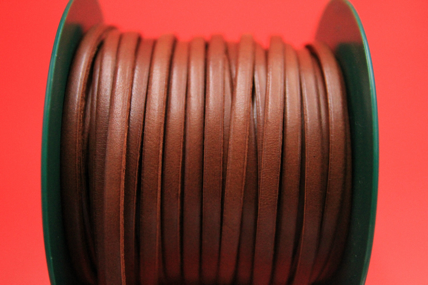 MADE in EUROPE 1 yard of 5mm flat leather cord, genuine leather 5mm strip, tobacco brown flat leather cord (AR100/05/06)