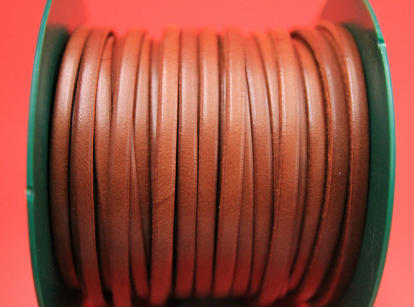 MADE in EUROPE 1 yard of 5mm flat leather cord, genuine leather 5mm strip, tobacco brown flat leather cord (AR100/05/06)